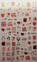 Gold & Red Love Stickers