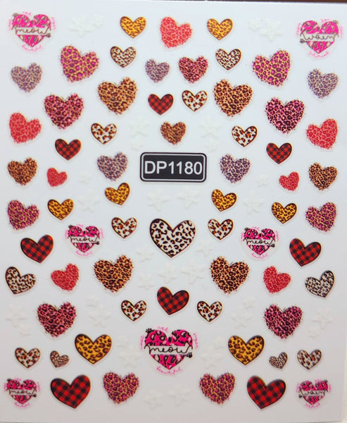 Animal Print Heart Stickers