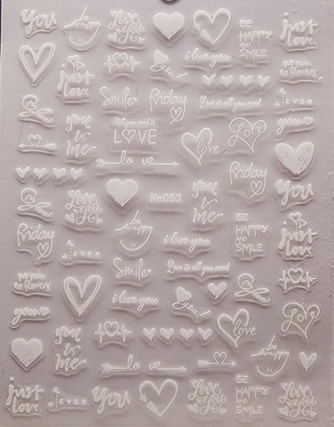 Valentines Stickers White