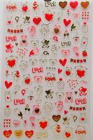 Gold & Red Love Bears Stickers