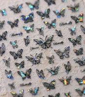 Silver Holo Butterfly Stickers