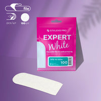 Disposable white files for pedicure grater EXPERT 10 (30 pcs)