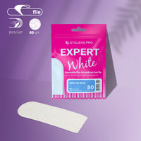 Disposable white files for pedicure grater EXPERT 10 (30 pcs)