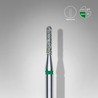 Diamond nail drill bit rounded cylinder green head EXPERT diameter 1,4 mm / working part 8 mm