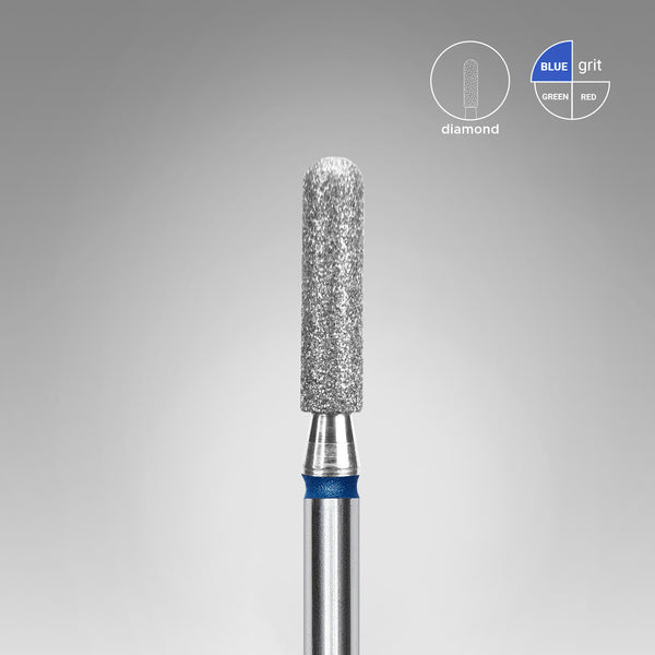 Diamond nail drill bit rounded cylinder blue EXPERT head diameter 2,5 mm / working part 10 mm