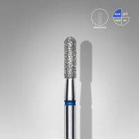 Diamond nail drill bit rounded cylinder blue head EXPERT diameter 2,3 mm / working part 8 mm