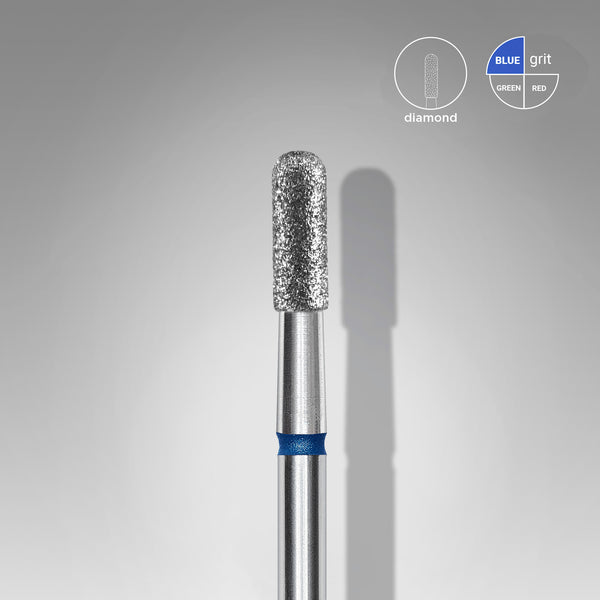 Diamond nail drill bit rounded cylinder blue EXPERT head diameter 2,3 mm / working part 6,5 mm