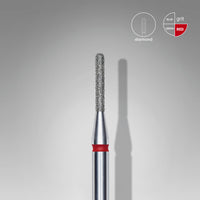 Diamond nail drill bit rounded cylinder red head EXPERT diameter 1,4 mm / working part 8 mm