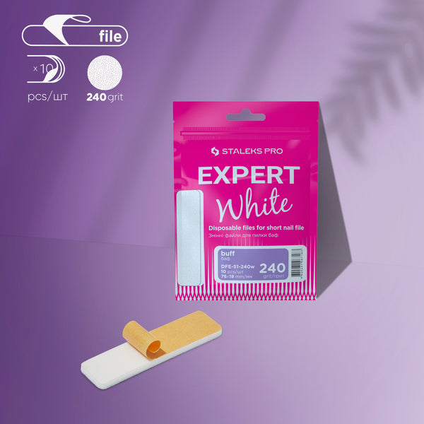 Disposable white files for short file (polishing file) EXPERT 51 240 grit (10 pcs)
