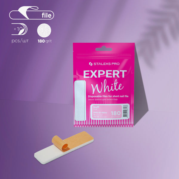 Disposable white files for short file (polishing file) EXPERT 51 180 grit (10 pcs)