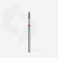 Diamond nail drill bit flame red head EXPERT diameter 2,1 mm / working part 8 mm