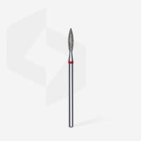 Diamond nail drill bit flame red head EXPERT diameter 2,3mm / working part 10 mm