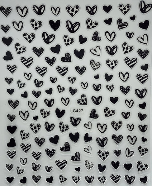 Black Heart Stickers LC427
