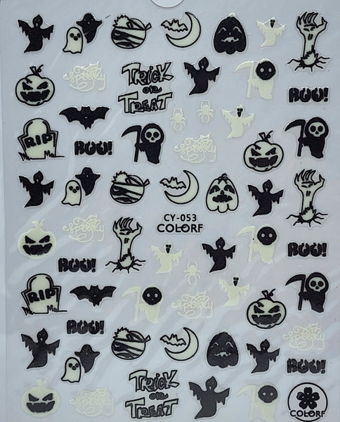 Halloween Glow in the Dark Nail Stickers cy 053