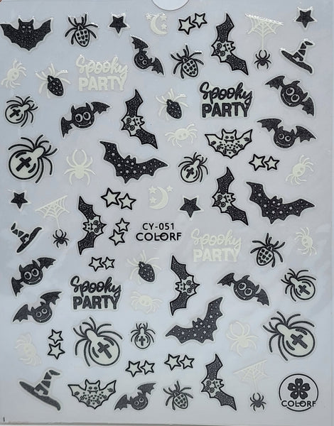 Halloween Glow in the Dark Nail Stickers cy 051