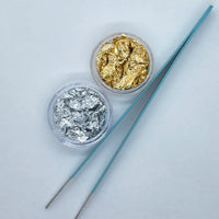 Nail Foil Gold and Silver w/tweezers
