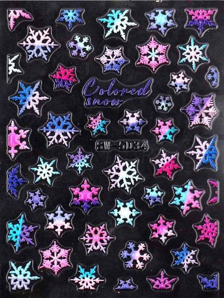 Neon Snowflakes 5D Textured Pasties